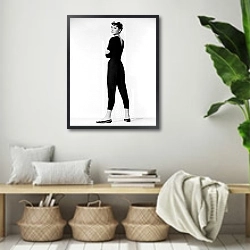 «Хепберн Одри 345» в интерьере комнаты в стиле ретро с плетеными корзинами