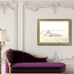 «Фра Сандефьорд» в интерьере в классическом стиле над банкеткой