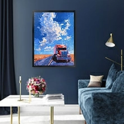 «Truck on the highway» в интерьере в классическом стиле в синих тонах