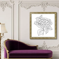 «Цветочная симфония» в интерьере в классическом стиле над банкеткой