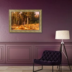 «Роща мачтовых деревьев» в интерьере в классическом стиле в фиолетовых тонах