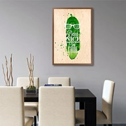 «Мистер огурец» в интерьере современной кухни над столом