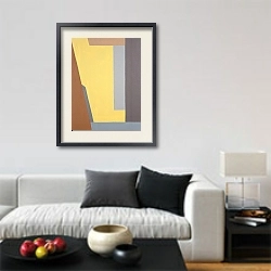 «Geometry. Shades of brown. Palette 6» в интерьере гостиной в стиле минимализм в светлых тонах