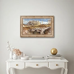 «The Acropolis with Kallirrhoe in the Foreground» в интерьере в классическом стиле над столом
