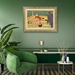 «Chute de ceinture de derrière» в интерьере гостиной в зеленых тонах