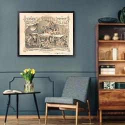 «Запатентованные линейки с капиллярными канавками Lanes. С комбинированным резаком для бумаги и шкалой» в интерьере гостиной в стиле ретро в серых тонах