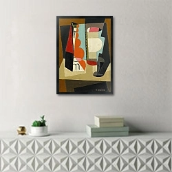 «Кубистическая смерть природы» в интерьере в стиле минимализм над тумбой