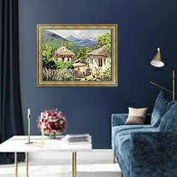 «Деревенская сцена» в интерьере в классическом стиле в синих тонах