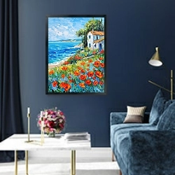 «Bright morning of Provence» в интерьере в классическом стиле в синих тонах