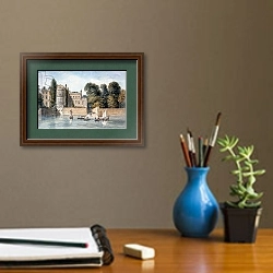 «Whitehall Stairs» в интерьере кабинета с бежевыми стенами над столом