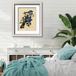 «Blue Jay 2» в интерьере спальни в стиле прованс с голубыми деталями
