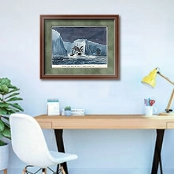 «The Erebus Passing Through the Chain of Icebergs» в интерьере кабинета в современном стиле