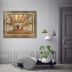 «Виды залов Зимнего дворца. Георгиевский зал» в интерьере коридора в классическом стиле