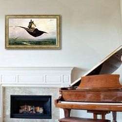 «Ковер-самолет» в интерьере классической гостиной над камином