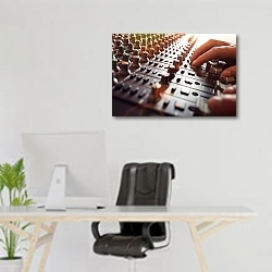 «Студия звукозаписи» в интерьере офиса над рабочим местом