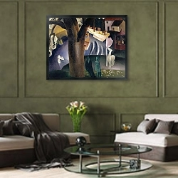 «La Lys» в интерьере гостиной в оливковых тонах