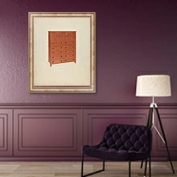 «Shaker Chest of Drawers» в интерьере в классическом стиле в фиолетовых тонах
