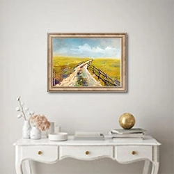 «Дорога в поле пасмурным днем» в интерьере в классическом стиле над столом