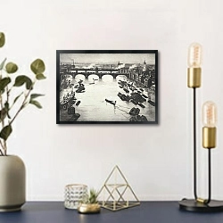 «Лондонские мосты» в интерьере в стиле ретро над столом