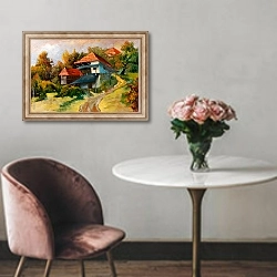 «Домик у осеннего леса» в интерьере в классическом стиле над креслом