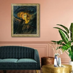 «Люцифер» в интерьере классической гостиной над диваном