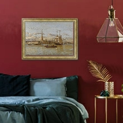 «Вид На Санкт-Петербург» в интерьере спальни с акцентной стеной