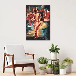 «Pulcinella» в интерьере современной комнаты над креслом