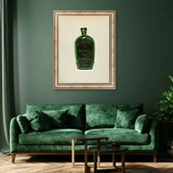 «Liberty Glass Bottle» в интерьере зеленой гостиной над диваном