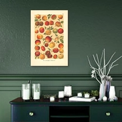 «Яблоки 1» в интерьере зеленой комнаты