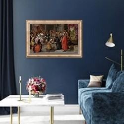 «The Justice of William III, Count of Holland» в интерьере в классическом стиле в синих тонах