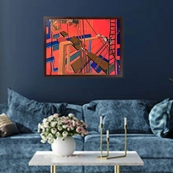 «Гуляя по пространствам» в интерьере современной гостиной в синем цвете