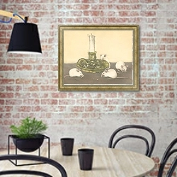 «Vier muizen bij een kandelaar» в интерьере современной кухни с кирпичной стеной