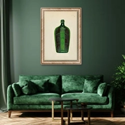 «Glass Bottle» в интерьере зеленой гостиной над диваном