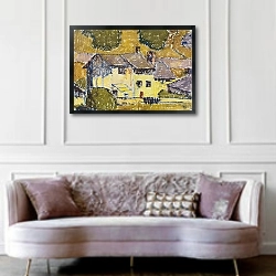 «Стампа, Бергелл» в интерьере гостиной в классическом стиле над диваном