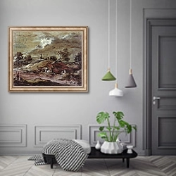 «Landscape: Storm Effect, 18th century» в интерьере коридора в классическом стиле