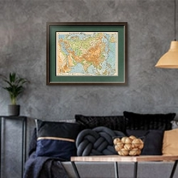 «Asiens Bodengestalt» в интерьере гостиной в стиле лофт в серых тонах