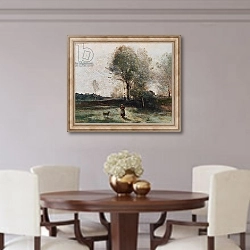 «Landscape or, Morning in the Field» в интерьере столовой в классическом стиле