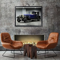 «Hispano-Suiza H6B Coupe Chauffeur by Kellner '1925» в интерьере в стиле лофт с бетонной стеной над камином