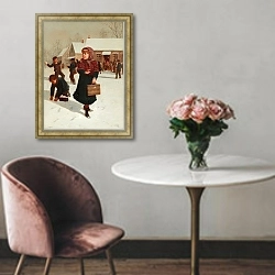 «Школьные дни» в интерьере в классическом стиле над креслом