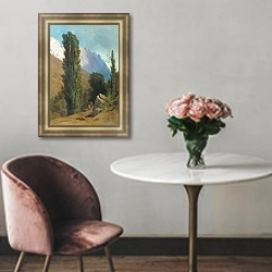«Крымский пейзаж» в интерьере в классическом стиле над креслом