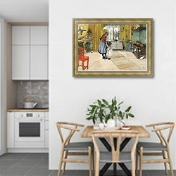 «На кухне» в интерьере кухни в светлых тонах над обеденным столом