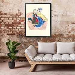 «Мадригалы ПЛ 3» в интерьере гостиной в стиле лофт над диваном