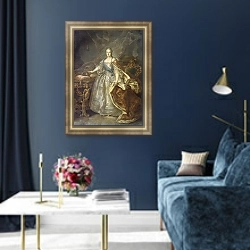 «Портрет Екатерины II 7» в интерьере в классическом стиле в синих тонах