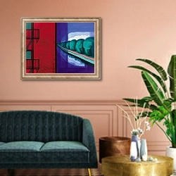 «Contrasts, 1934» в интерьере классической гостиной над диваном