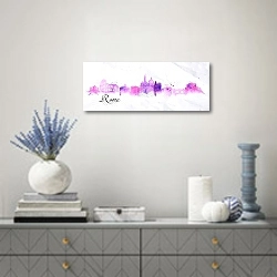 «Рим» в интерьере современной гостиной с голубыми деталями