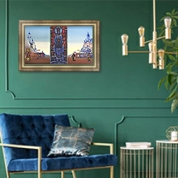 «Жанна ДАрк» в интерьере гостиной в оливковых тонах