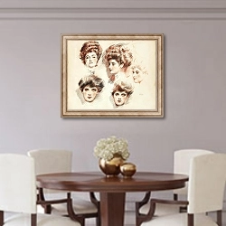 «Portraits de Marthe Letellier et d’Ellen Helleu» в интерьере столовой в классическом стиле