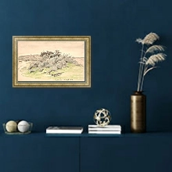 «Landskab med krat» в интерьере в классическом стиле в синих тонах