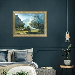 «Ледник Гриндельвальд с горными вершинами Фишхёрнер и Хёрнлиграт» в интерьере в классическом стиле в светлых тонах