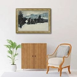 «By the hills – Zakopane» в интерьере в классическом стиле над комодом